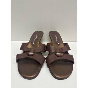 Cloudwalkers By Avenue Collette women size 11W brown  leather upper slide sandal